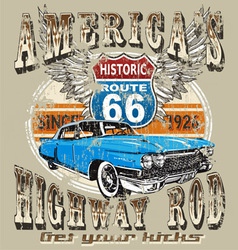 Americas highway rod vector image