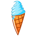 Fresh ice cream in waffle cone vector image