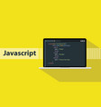 javascript programming language with script code vector image