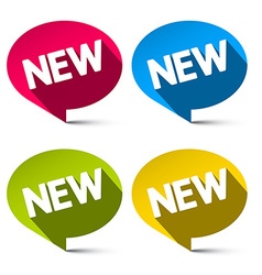 New Labels Set - Colorful Ovals Tags Isolated on vector image