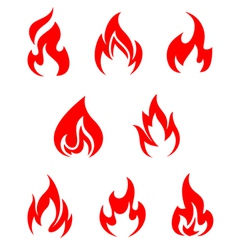Set of fire flames vector image