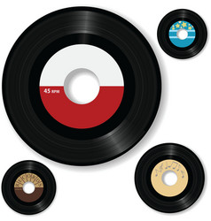 Retro 45 rpm record labels vector image