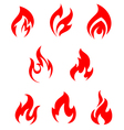 Set of red fire flames vector image