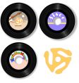 Retro 45 rpm record labels vector image
