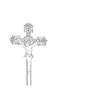 Simple black sketch of crucified vector image