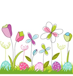 Floral easter greeting card vector image