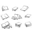 Hardcover books set vector image