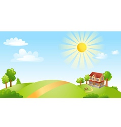 Landscape with house vector image