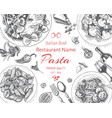 Sketch - pasta card menu Sketch - pasta card menu vector image