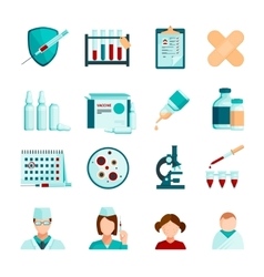 Vaccination Flat Icons Set vector image