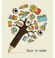 Back to School pencil tree vector image