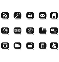 Speech bubble with internet icons vector image