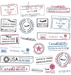 Passport stamps vector image