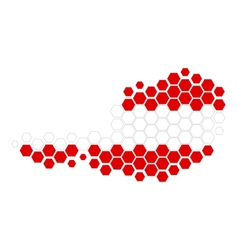 Map and flag of Austria vector image