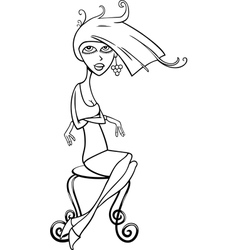 Cute woman cartoon vector image