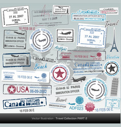 Passport stamps vector image