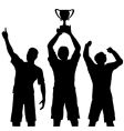 Trophy winners celebrate sports victory vector image