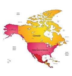 Map of North America vector image