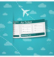 Air ticket on sky background vector image