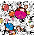 Kokeshi dolls vector image