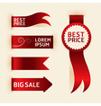 Red ribbon promotion products design vector image