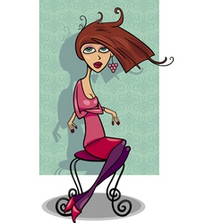 Cute woman cartoon vector image