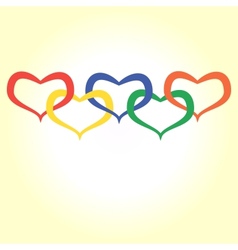 Hearts in olympic style vector image