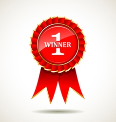Red and gold the winner ribbon award vector image