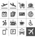 Universal airport and air travel icons vector image