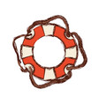 Blurred color in flotation hoop with cord Blurred color in flotation hoop with cord vector image