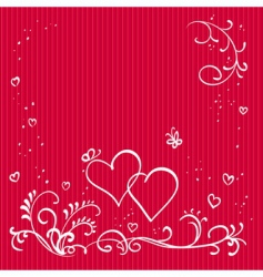 Red valentine background with hearts Red valentine background with hearts vector image