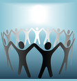 Circle of people hold hands vector image