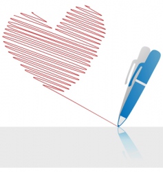 Ink pen drawing vector image