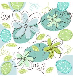 Floral easter card vector image