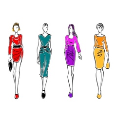 Casual fashion models vector image