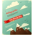 Retro Poster Design with clouds vector image