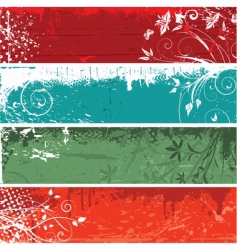 Floral grunge panels vector image