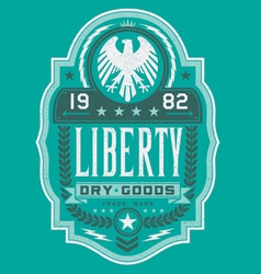 Vintage Americana Style Liberty Label vector image