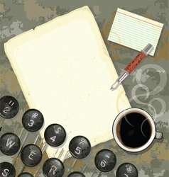 Writers desk with typewriter vector image