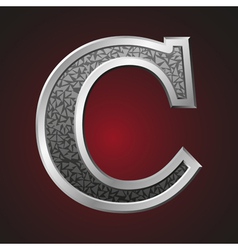 Metal letters c vector image