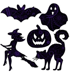 Halloween drawing silhouettes vector image