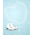 Ice skates with a heart symbol vector image