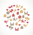 Princess icons vector image