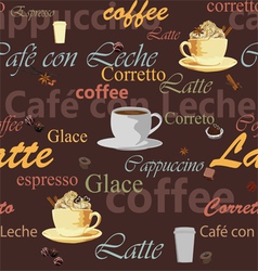 Seamless coffee theme vector image