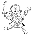 Happy running pirate vector image