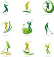 Golfing icons vector image