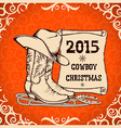 Western New Year greeting card with cowboy vector image