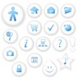 White on white button icons vector image