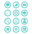 Communication buttons blue set vector image
