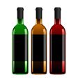 Three wine bottles vector image